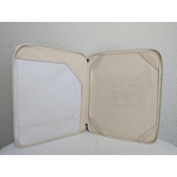 Michael Kors Ipad Tablet Zip Around Saffiano Case Holder Colorblock Gray/Grey - Picture 6 of 12